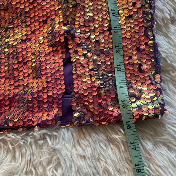 Akira sz S purple sequin iridescent lilac opal side slit zipper back min… - Picture 8 of 11